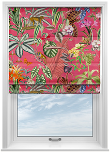 Barbados, Flamingo Pink - Motorised Roman Blind